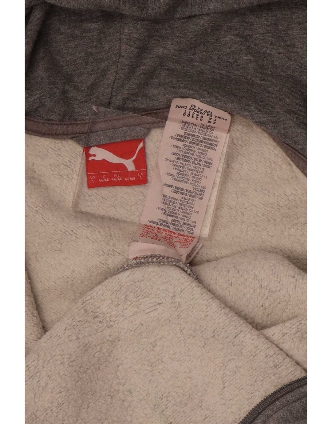 Pulover Puma pentru bărbați, cu fermoar, bumbac, gri mic