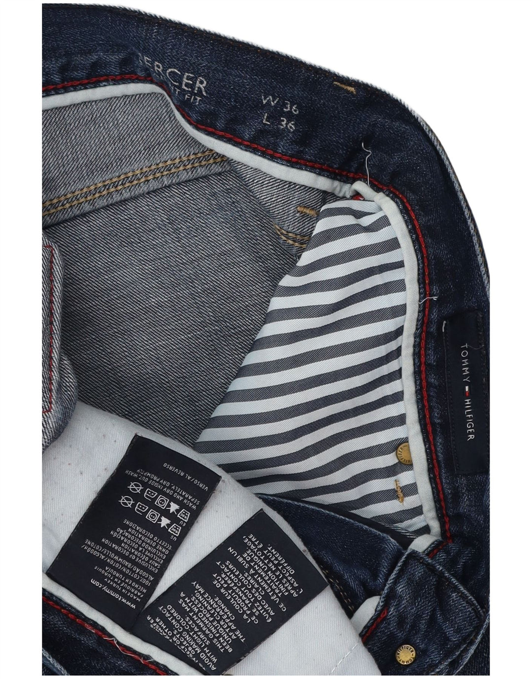 TOMMY HILFIGER Blugi pentru bărbați Mercer Straight W36 L36 Bumbac albastru