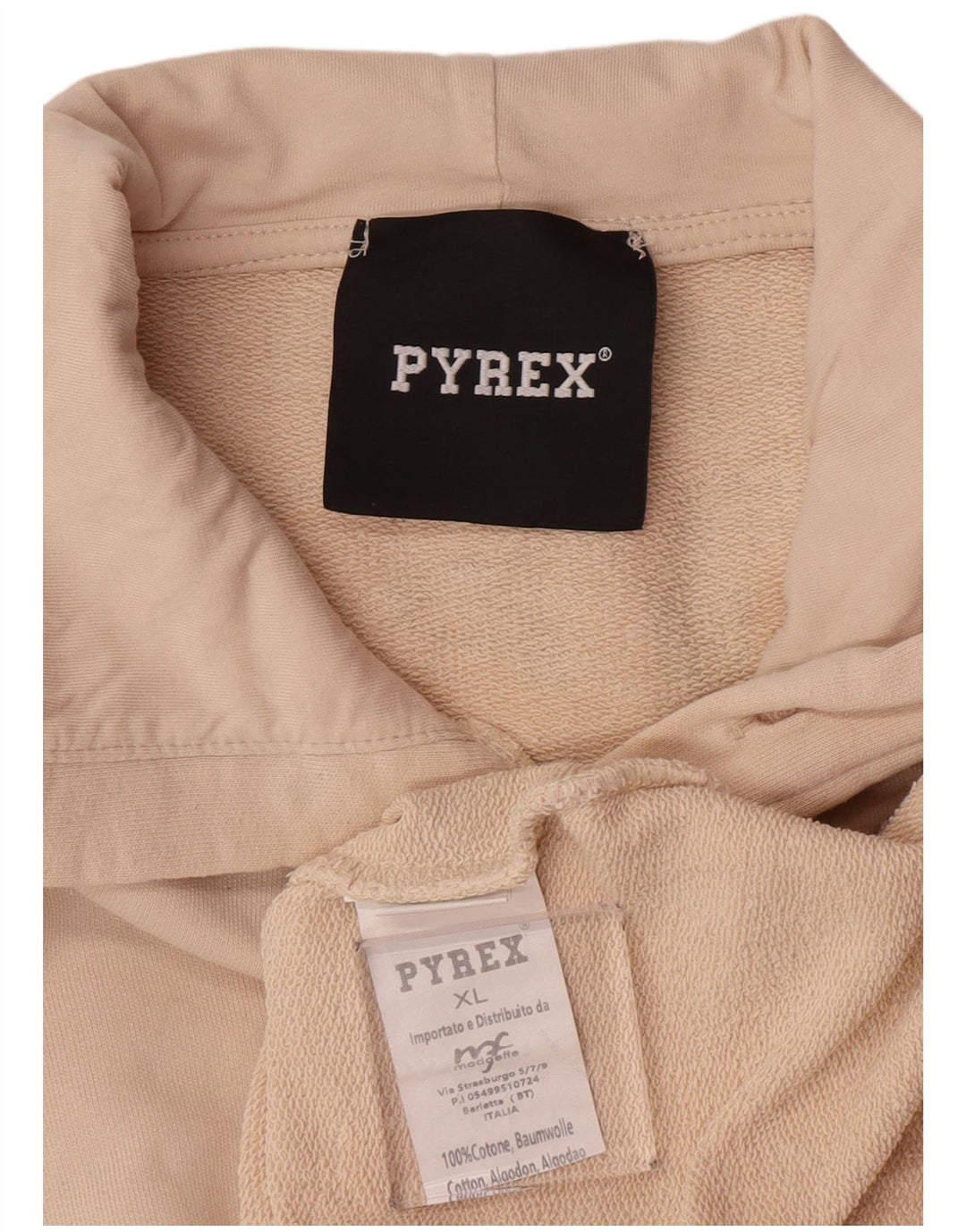 Pulover Pyrex pentru bărbați cu capota XL, bej, bumbac