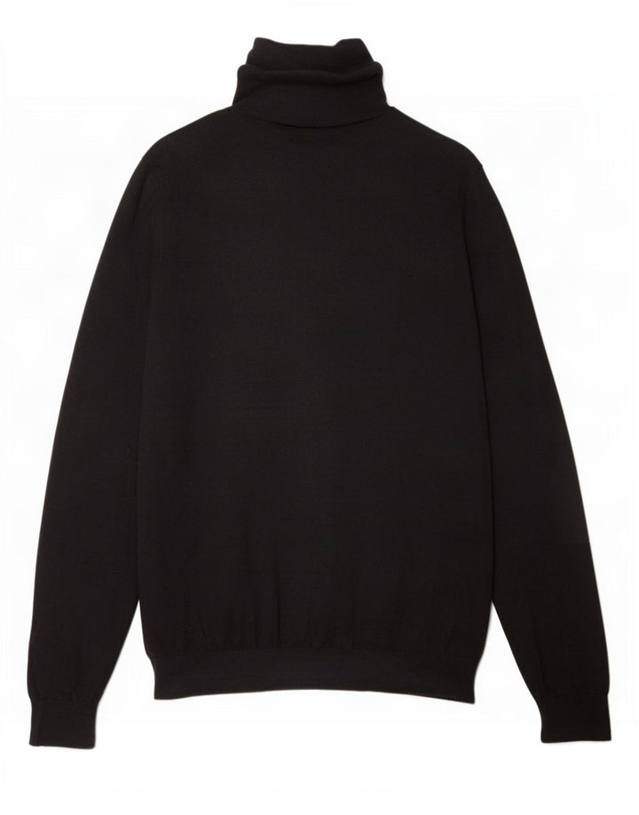 Massimo Dutti Pulover cu gât rulat pentru femei UK 16, mare, negru, bumbac