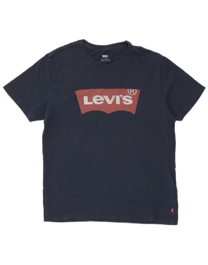 Tricou grafic pentru bărbați LEVI'S Top mediu din bumbac bleumarin