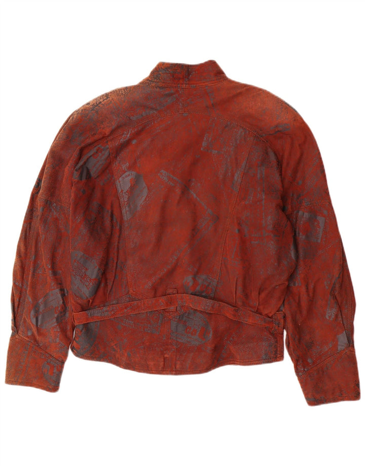 Jachetă din piele supradimensionată pentru femei Maddox EU 40 din piele medie burgundă