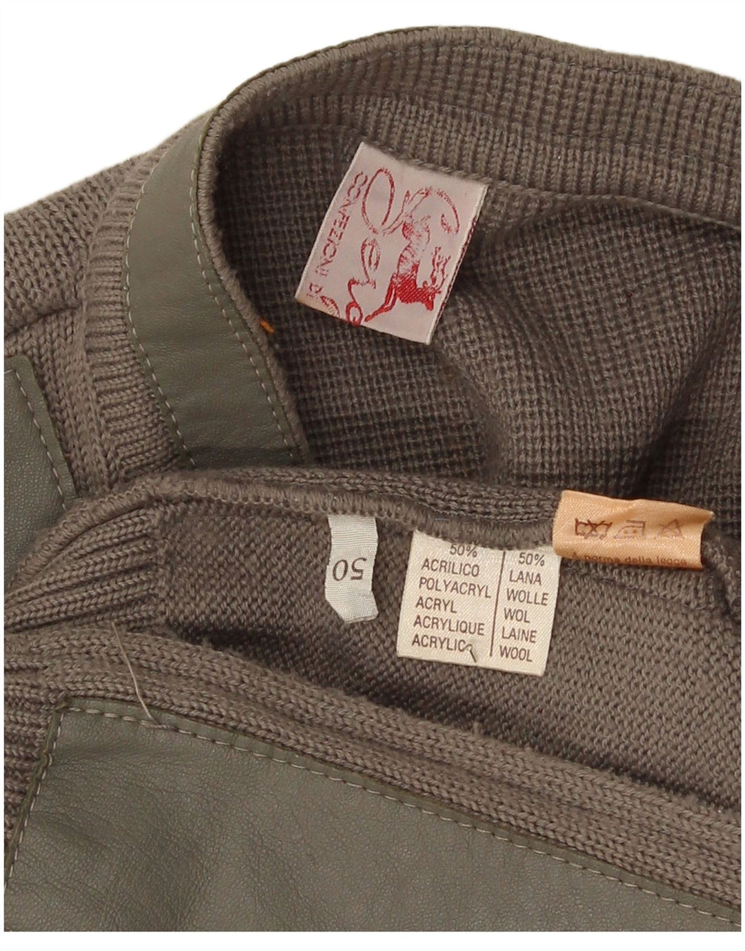 Pulover Cardigan Vintage pentru bărbați IT 50 Maro Mediu Acrilic