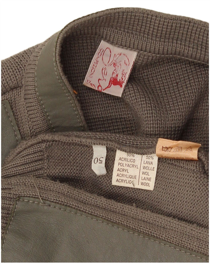 Pulover Cardigan Vintage pentru bărbați IT 50 Maro Mediu Acrilic