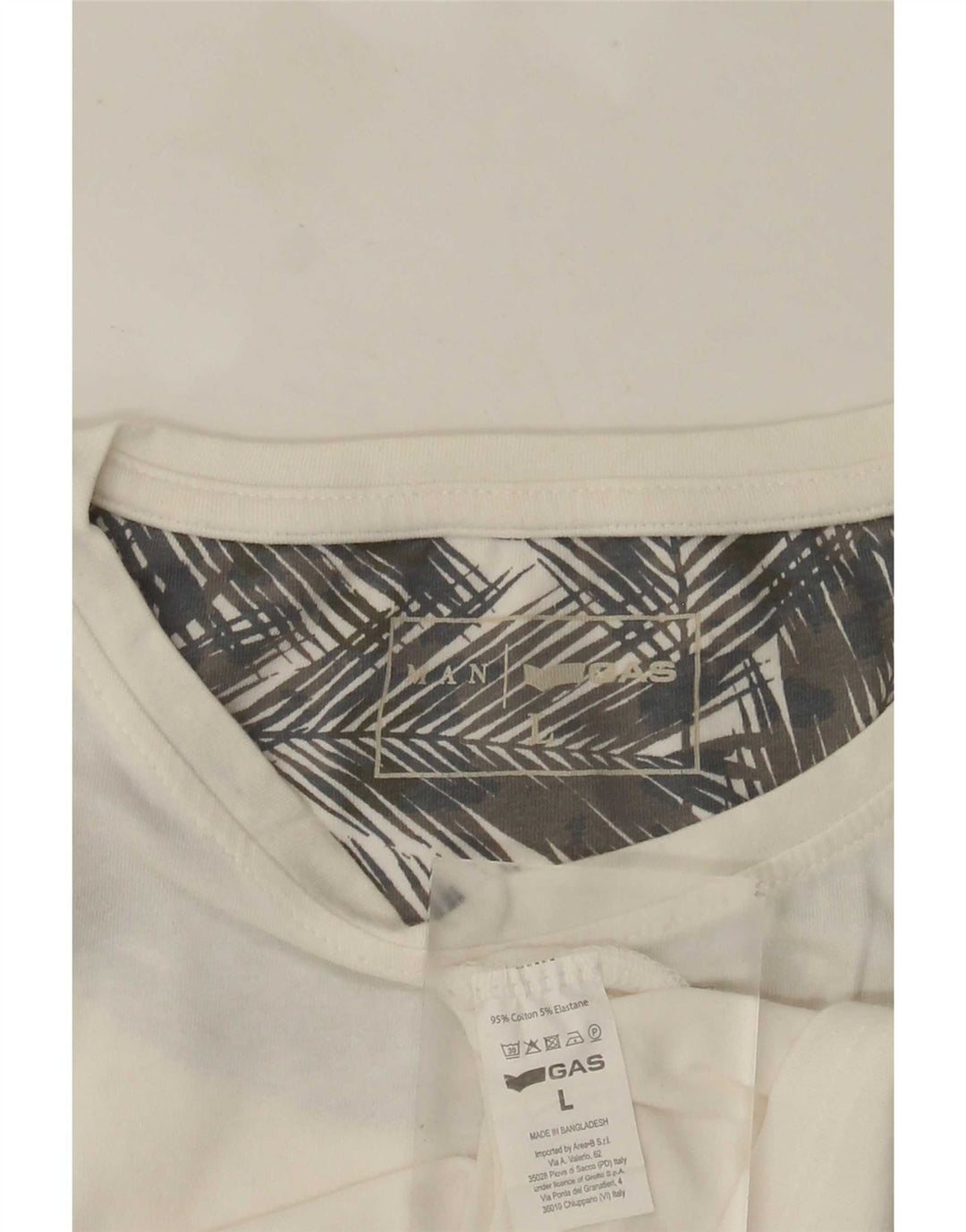 Tricou grafic pentru bărbați Gas Top mare, alb, bumbac