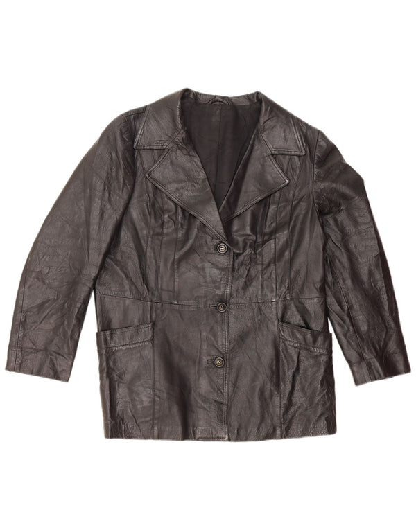 Jachetă de piele Nappa pentru femei UK 14 Medium Black