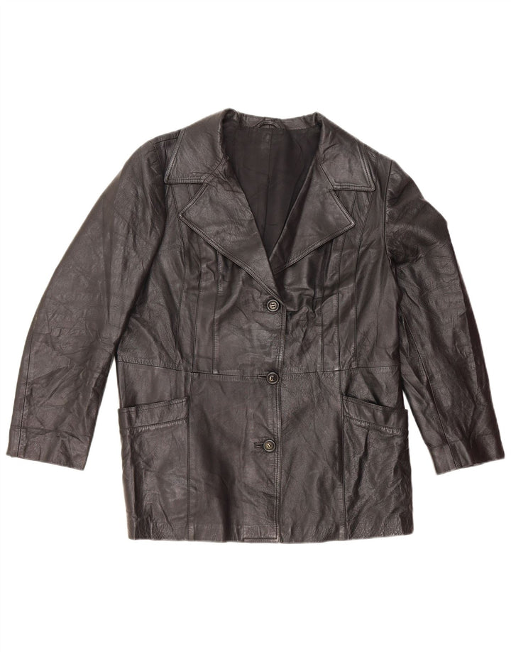Jachetă de piele Nappa pentru femei UK 14 Medium Black