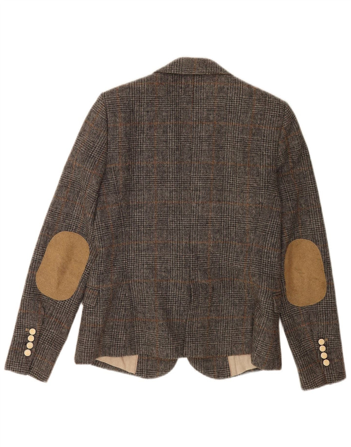 Blazer pentru femei Zara, cu 1 nasture, UK 12, gri mediu, carouri