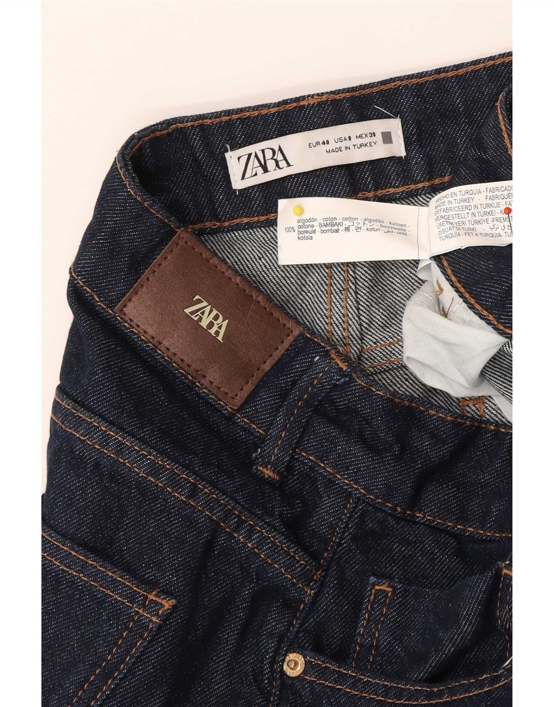 Blugi largi pentru femei Zara EU 40 Medium L30 L27 Bumbac bleumarin