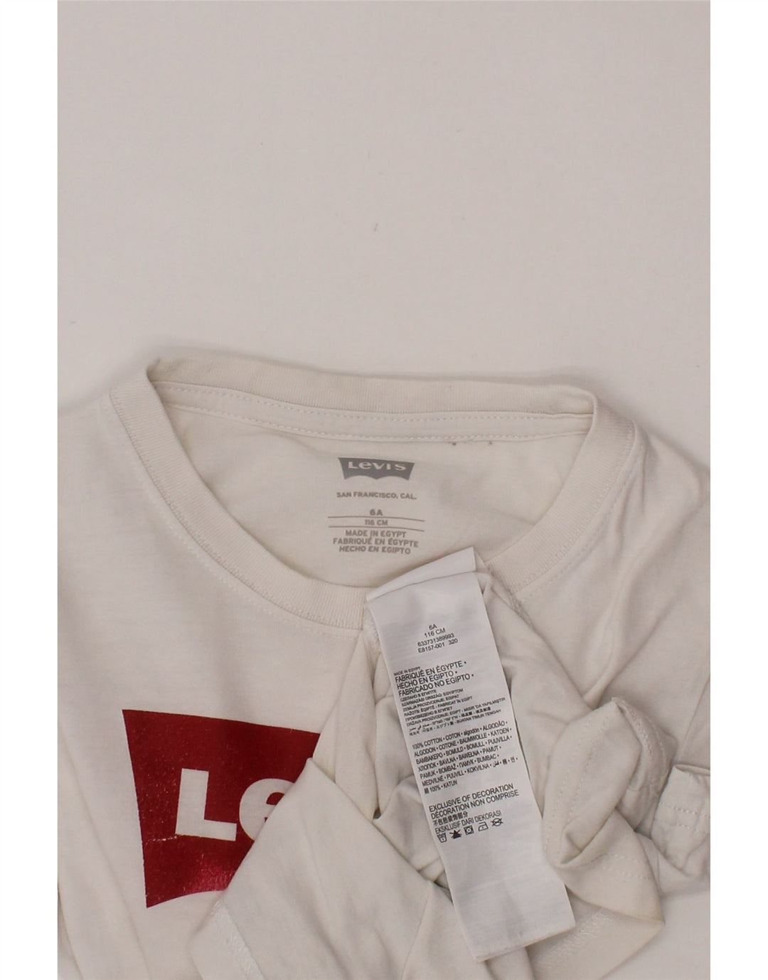 Tricou Grafic Fete LEVI'S Top 5-6 Ani Bumbac Alb