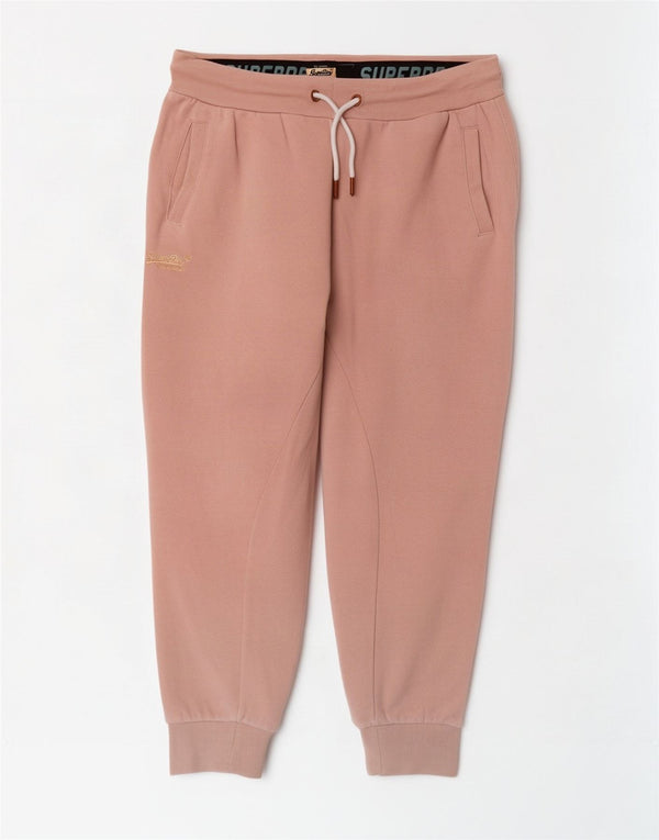 Pantaloni de trening Superdry pentru femei Joggeri UK 16, bumbac roz mare