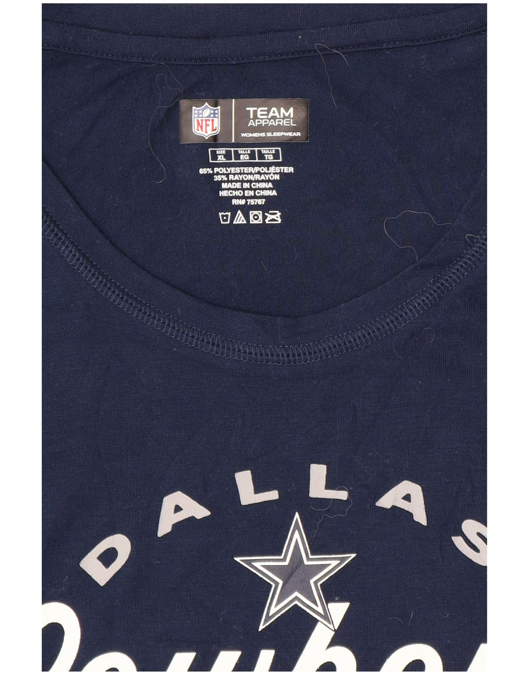 Tricou grafic NFL pentru femei Dallas Cowboys Top UK 18 XL Bleumarin Poliester