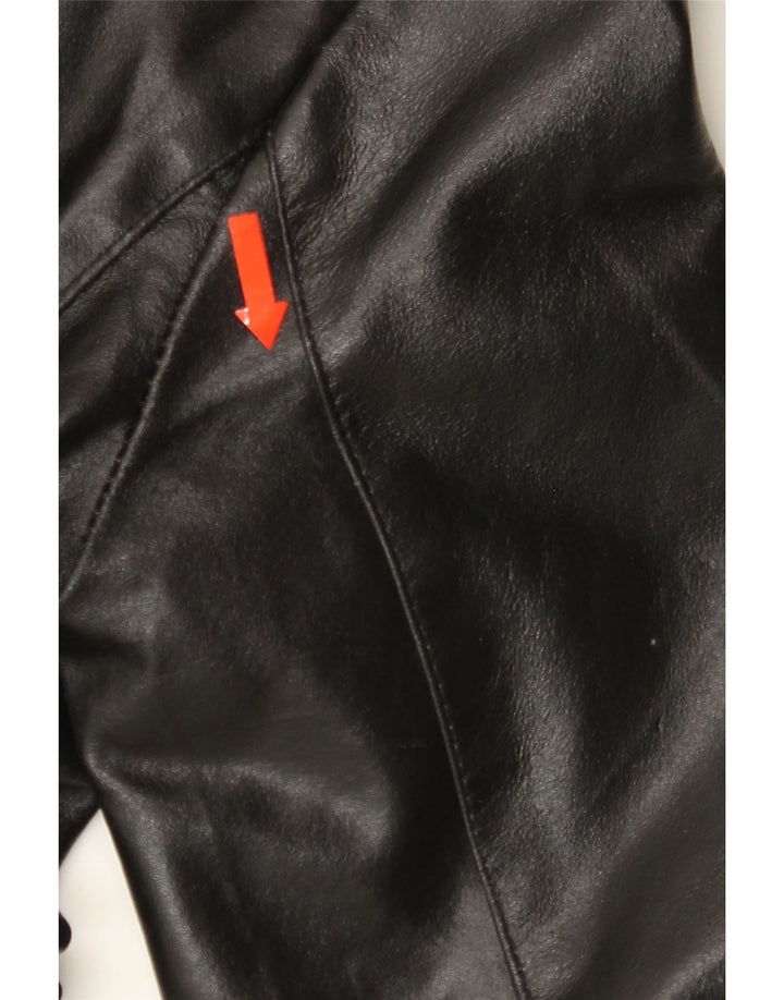 VINTAGE Womens Leather Coat IT 44 Medium Black Leather Vintage Vintage and Second-Hand Vintage from Messina Hembry 