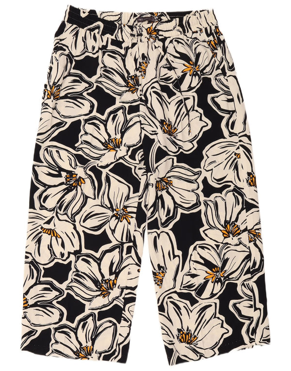 Pantaloni casual pentru femei Marks & Spencer UK 18 XL W38 L28 Negru Floral