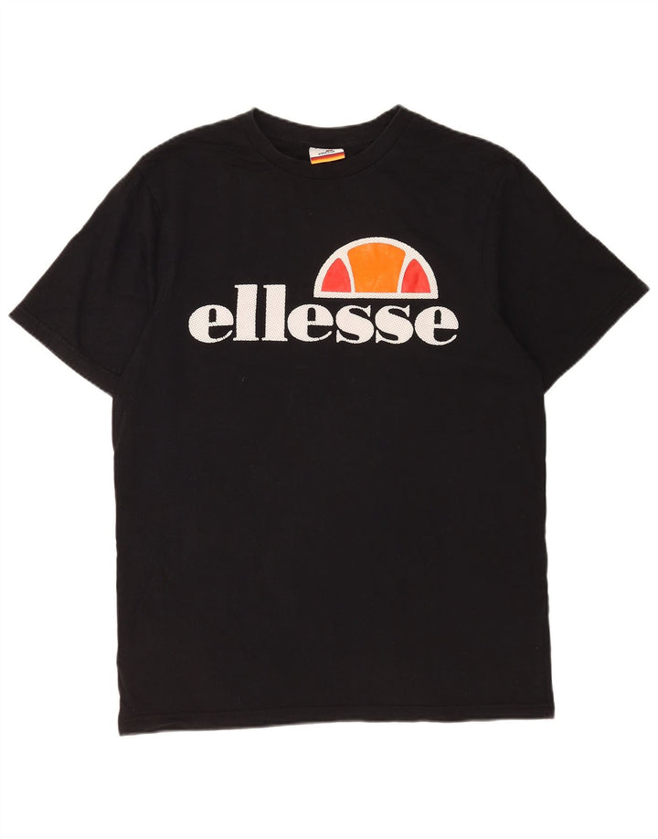 Tricou cu grafică pentru bărbați Ellesse Top mediu din bumbac negru