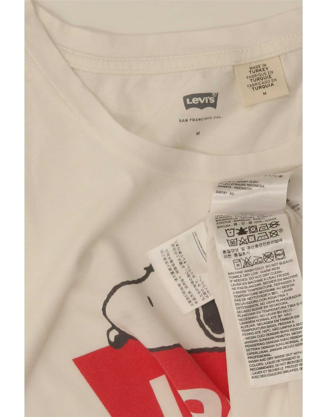 Tricou grafic Levi's pentru femei Top UK 12 Medium White Bumbac