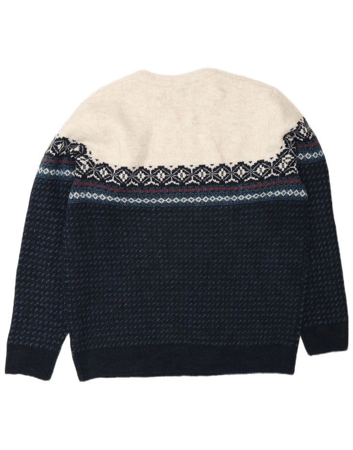 Pulover pentru bărbați Marks & Spencer, cu gâtul turn, mare, turcoaz, Fair Isle