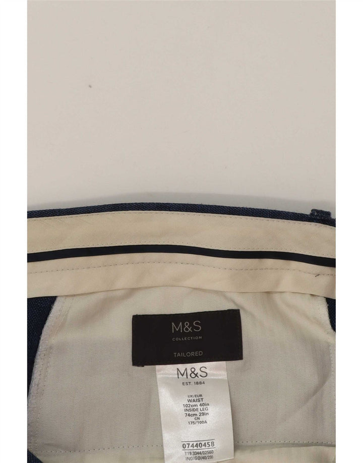 Pantaloni de costum pentru bărbați Marks & Spencer, croiți, L40 L29 Blue Classic