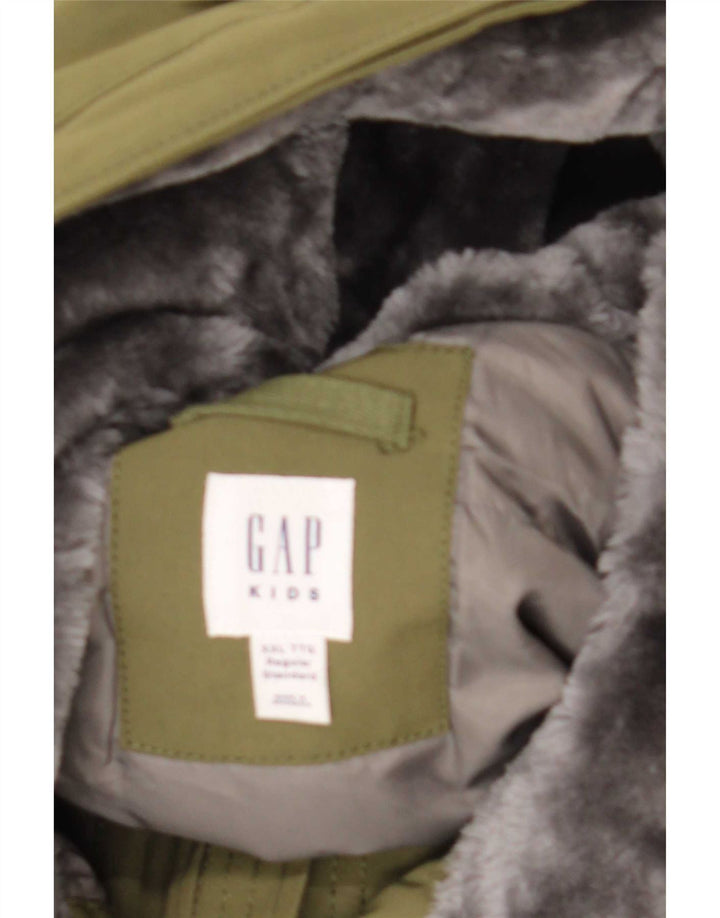 Jachetă parka cu glugă Gap Boys 13-14 ani Kaki Poliester