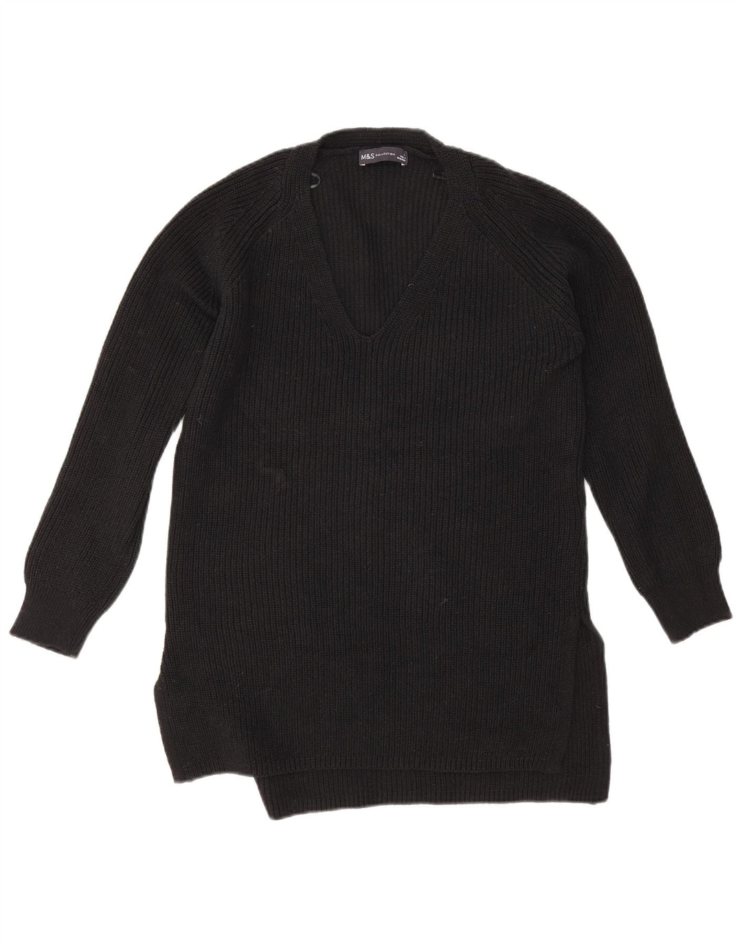 Marks & Spencer Pulover supradimensionat pentru femei cu decolteu în V UK 10 Mic Negru