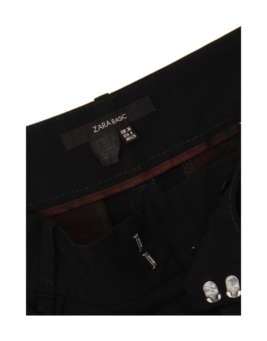 ZARA Womens Bootcut Suit Trousers EU 36 XS W26 L27 Black Polyester Vintage Zara and Second-Hand Zara from Messina Hembry 