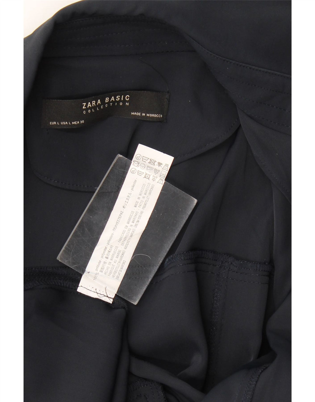 Trenci pentru femei Zara UK 16 mare, poliester bleumarin