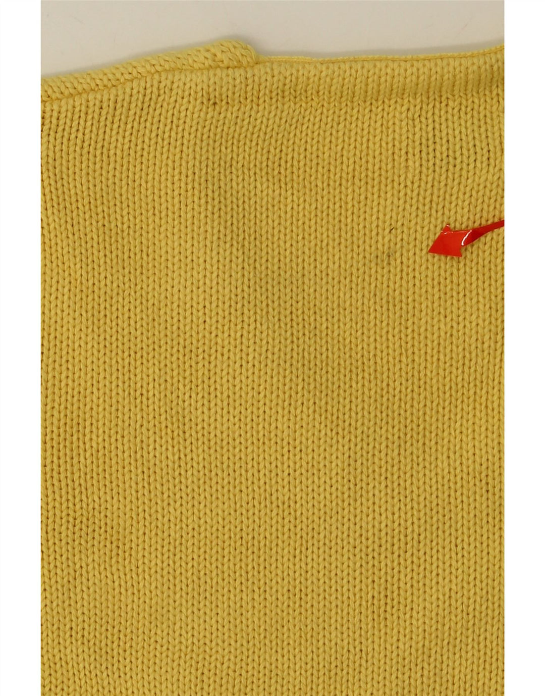 SISLEY Womens Crop V-Neck Jumper Sweater UK 12 Medium Yellow Vintage Sisley and Second-Hand Sisley from Messina Hembry 
