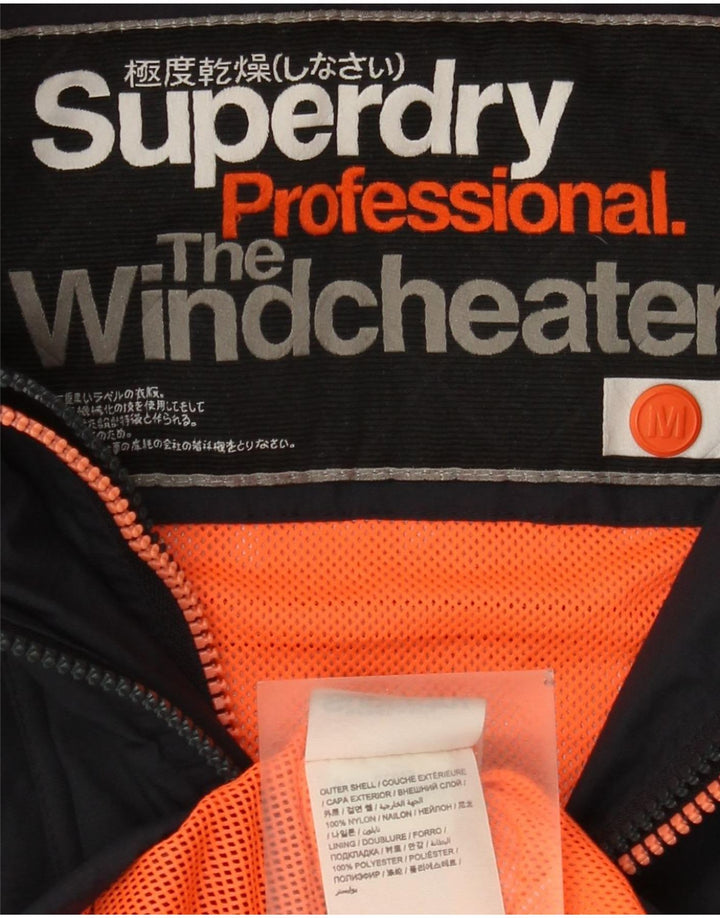 Superdry Womens The Windcheater Graphic Rain Jacket UK 12 Medium Navy Blue