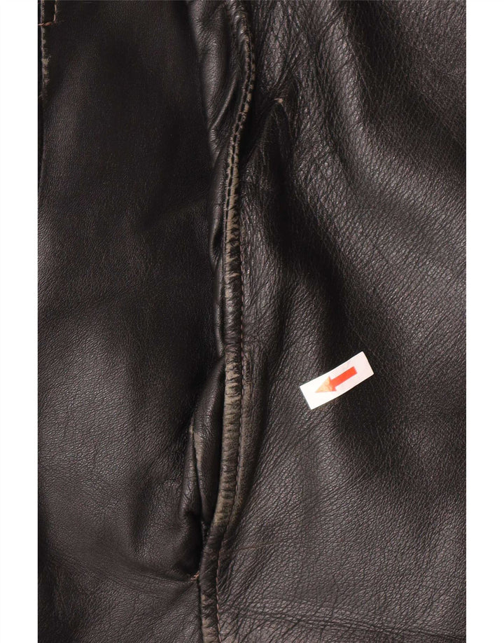 Jachetă de piele vintage pentru bărbați UK 40 Large Black