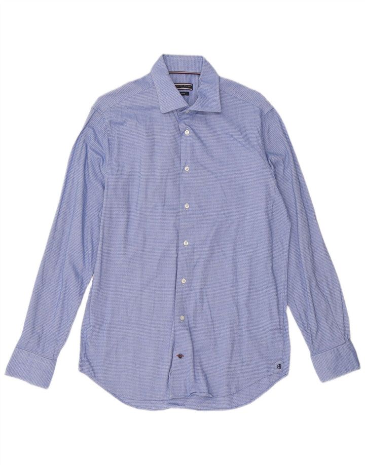 Cămașă pentru bărbați Tommy Hilfiger Mărimea 40 15 3/4 Bumbac geometric albastru mediu