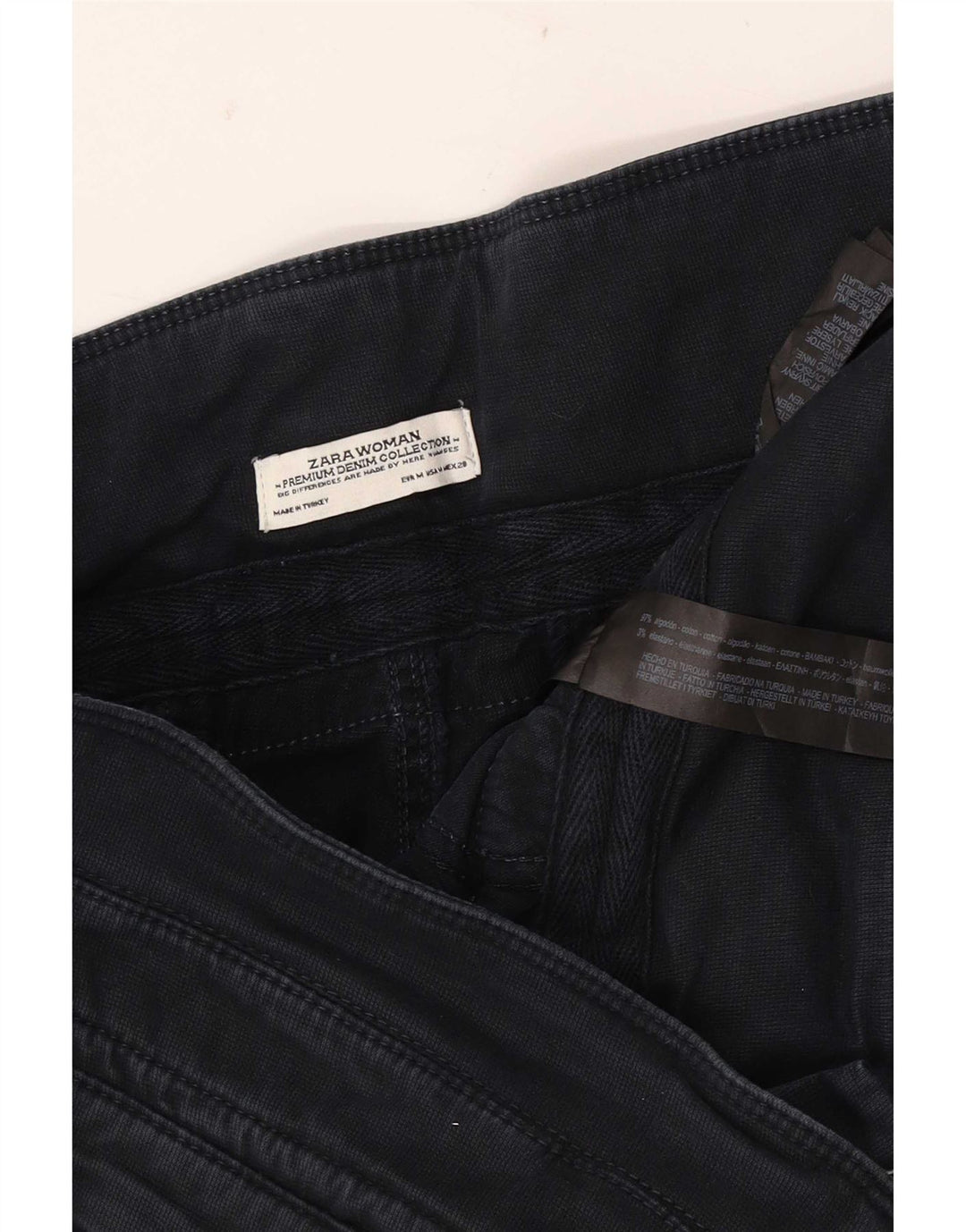 Pantaloni tăiați cargo pentru femei Zara Mediu L28 L25 Bumbac bleumarin