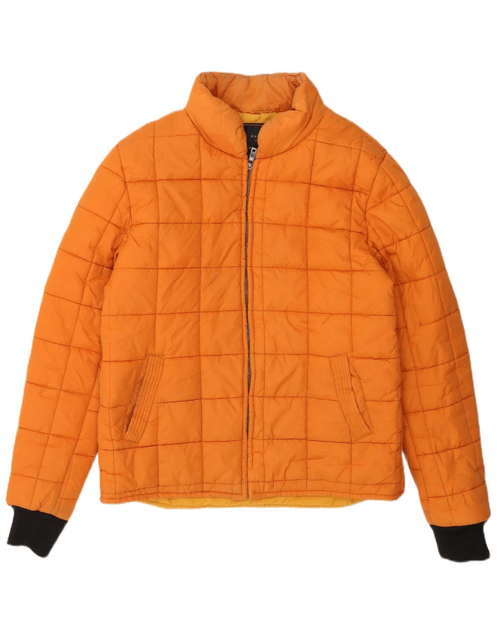 Jachetă căptușită pentru bărbați Zara UK 38 Medium Orange Colorblock Poliester