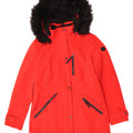 Jachetă parka cu glugă Calvin Klein pentru femei UK 10 Poliester roșu mic