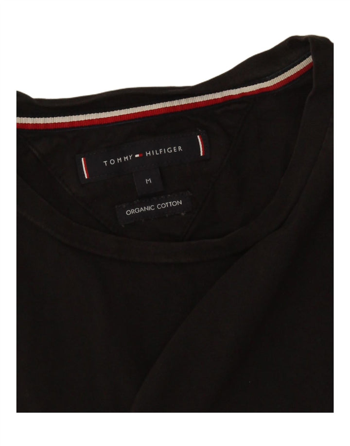 Tricou grafic Tommy Hilfiger pentru bărbați Top mediu din bumbac negru