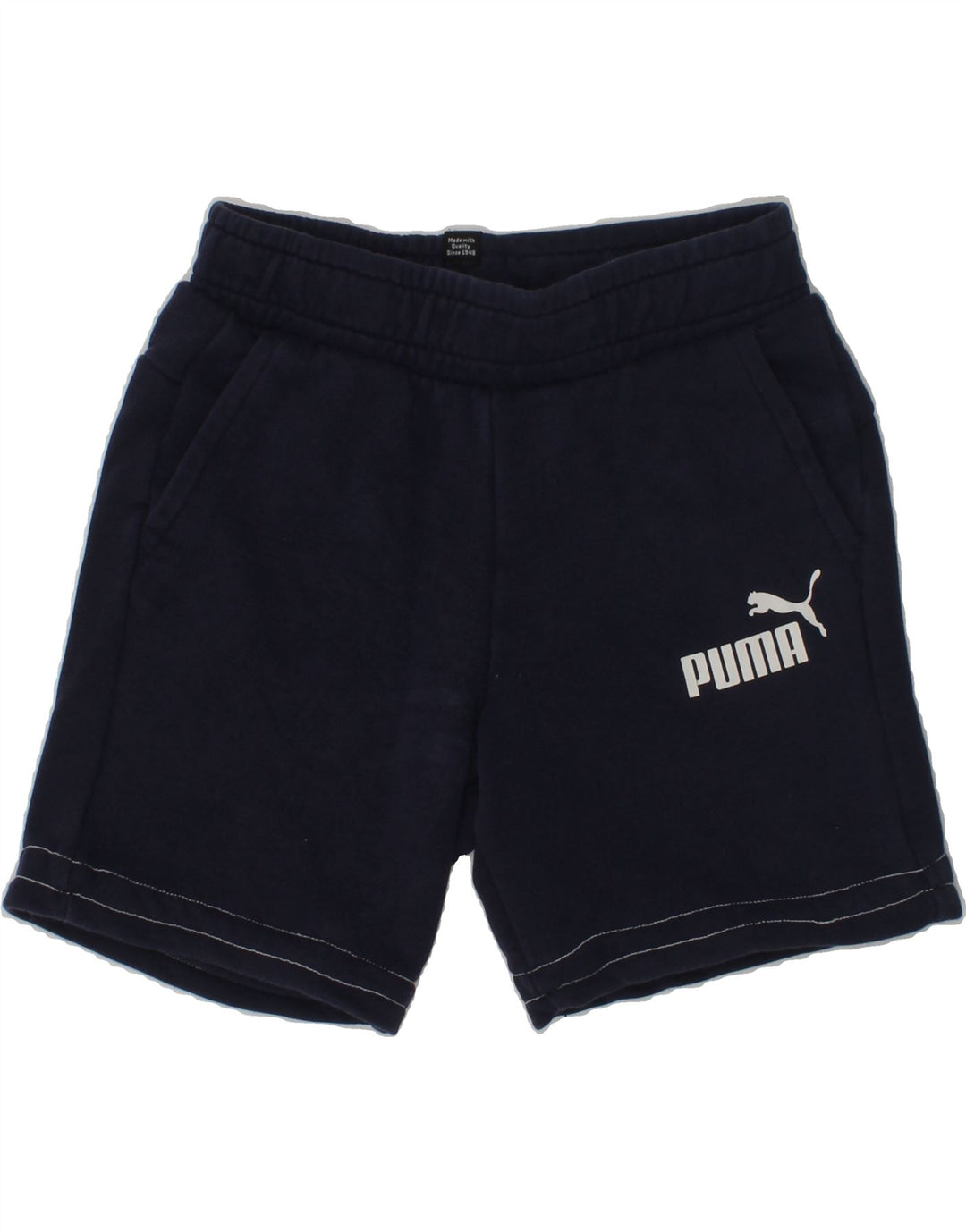 PUMA Boys Graphic Sport Shorts 7-8 Years Navy Blue | Vintage Puma | Thrift | Second-Hand Puma | Used Clothing | Messina Hembry 