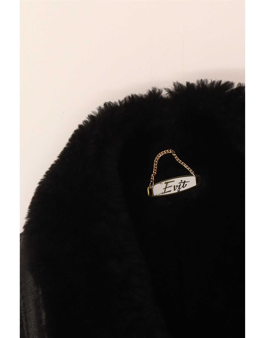 Jachetă vintage pentru bărbați din shearling UK 44 2XL negru din shearling