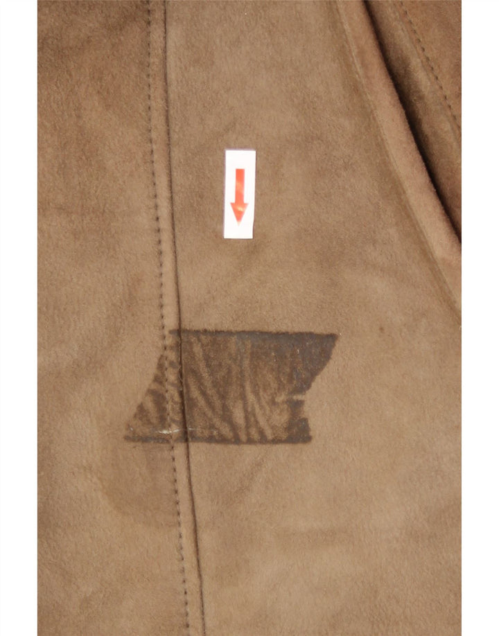 Palton din shearling vintage pentru femei UK 18 XL bej din shearling