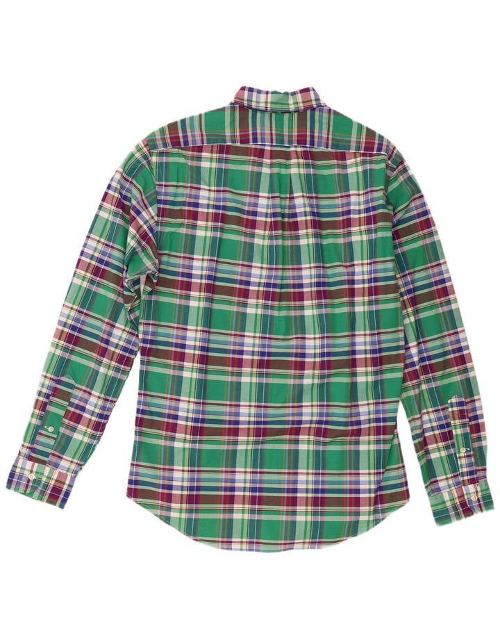 Cămașă pentru bărbați Ralph Lauren slim fit, bumbac verde mediu cu carouri