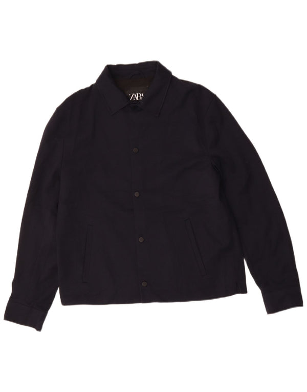 Bomber pentru bărbați Zara UK 40 mare, albastru, poliester