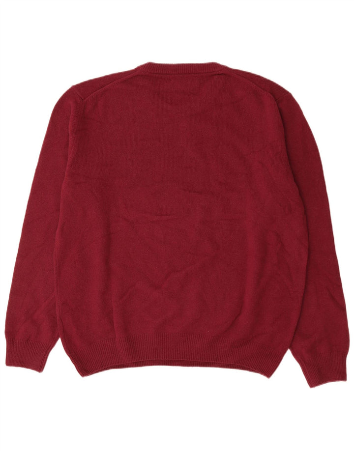 Pulover Marlboro Classics pentru bărbați, cu gât crew, 2XL, lână burgundă