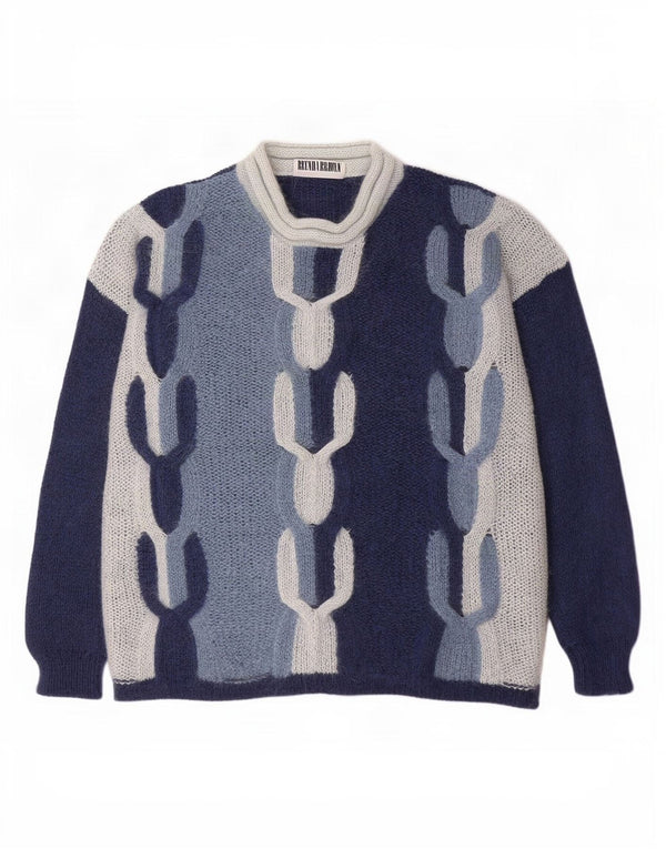 Pulover vintage pentru femei cu gât țestoasă IT 44 Medium Bleumarin