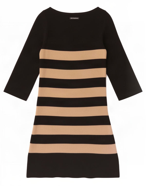 Rochie pulover pentru femei Monsoon cu mâneci 3/4 UK 12 Acrilic cu dungi negre medii