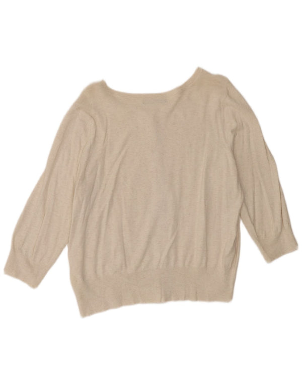 Pulover cardigan cu mâneci 3/4 pentru femei Marks & Spencer UK 18 XL Bej