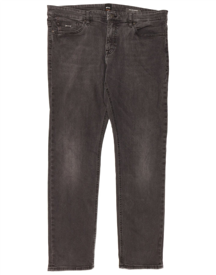 Blugi pentru bărbați Hugo Boss Delaware Slim W38 L34 bumbac gri