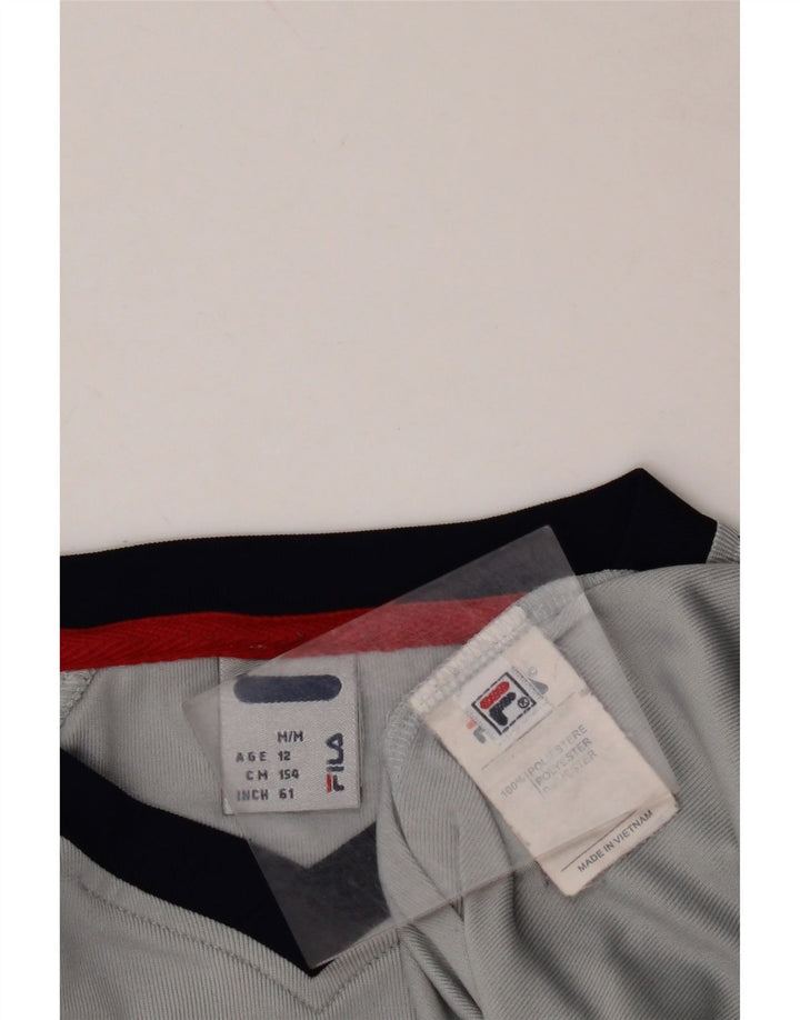 Tricou grafic FILA pentru băieți Top 11-12 ani Gri mediu Colorblock