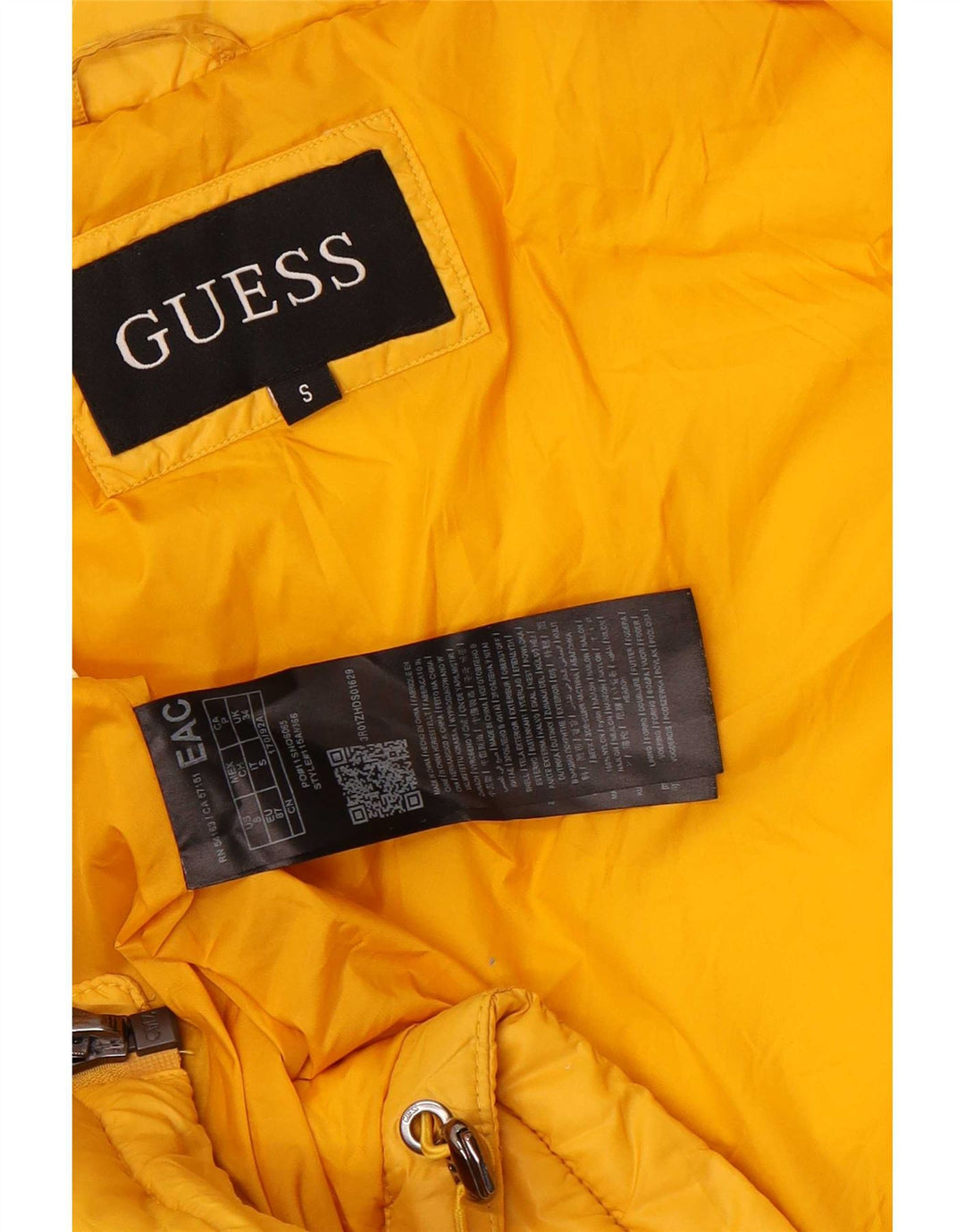 Jachetă căptușită cu glugă Guess pentru bărbați UK 36 Nailon galben mic