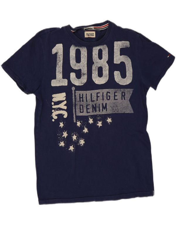 Tricou grafic Tommy Hilfiger pentru bărbați Top mic din bumbac bleumarin