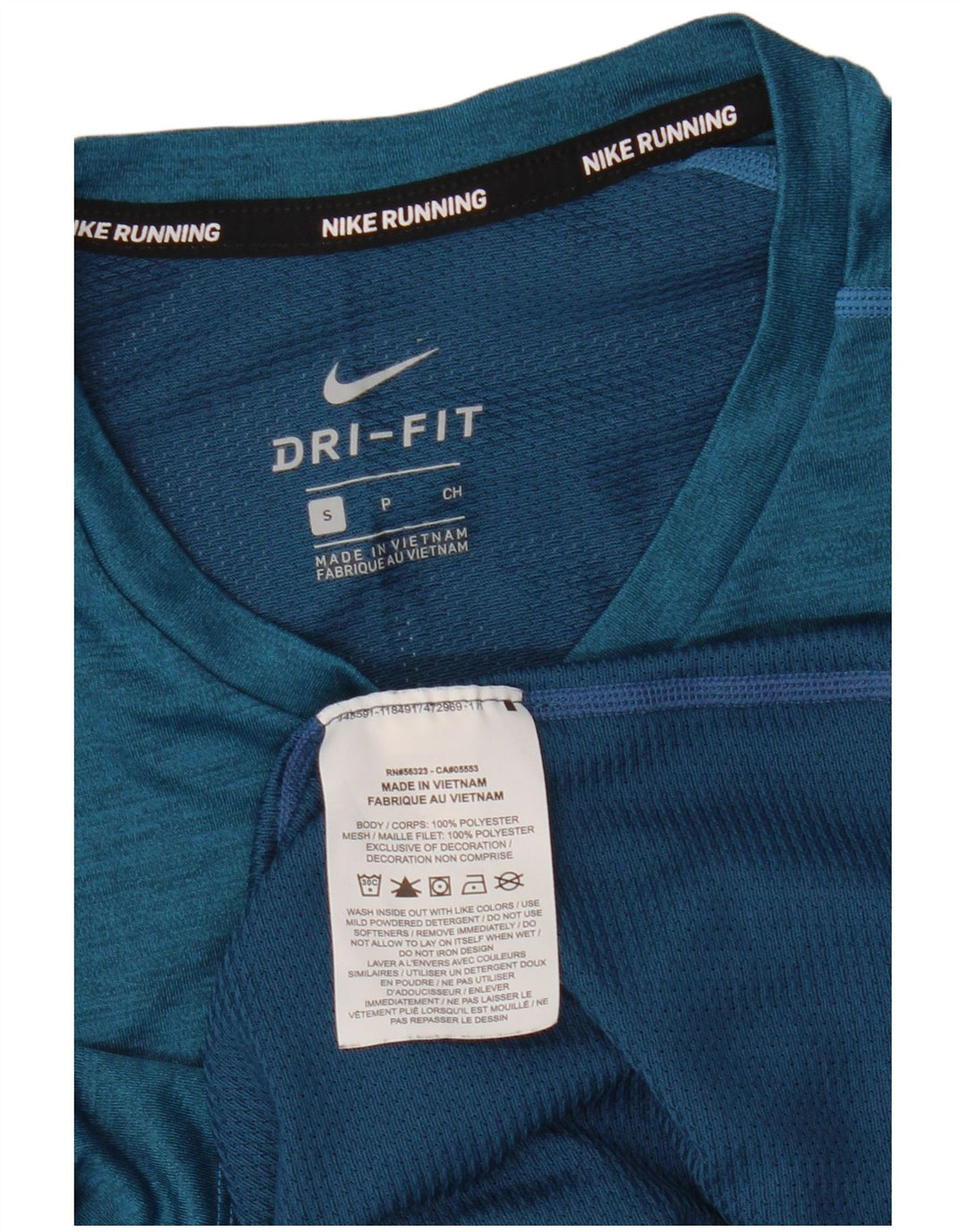 Tricou pentru bărbați Nike Dri Fit Top mic, albastru, poliester color bloc