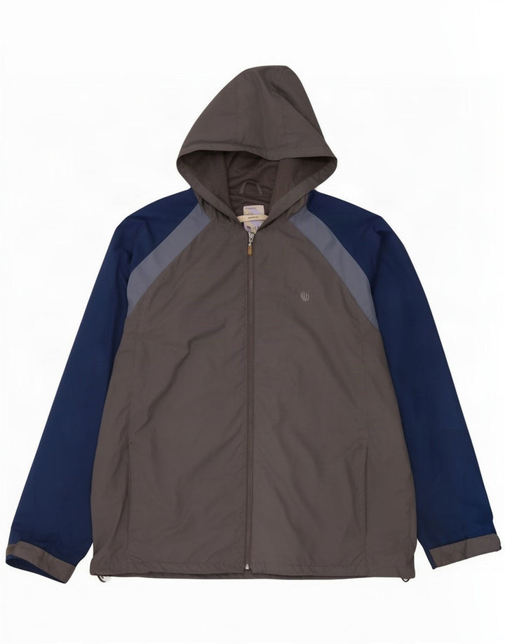 Jachetă de ploaie cu glugă pentru bărbați Fat Face UK 42 XL Gri poliester color bloc