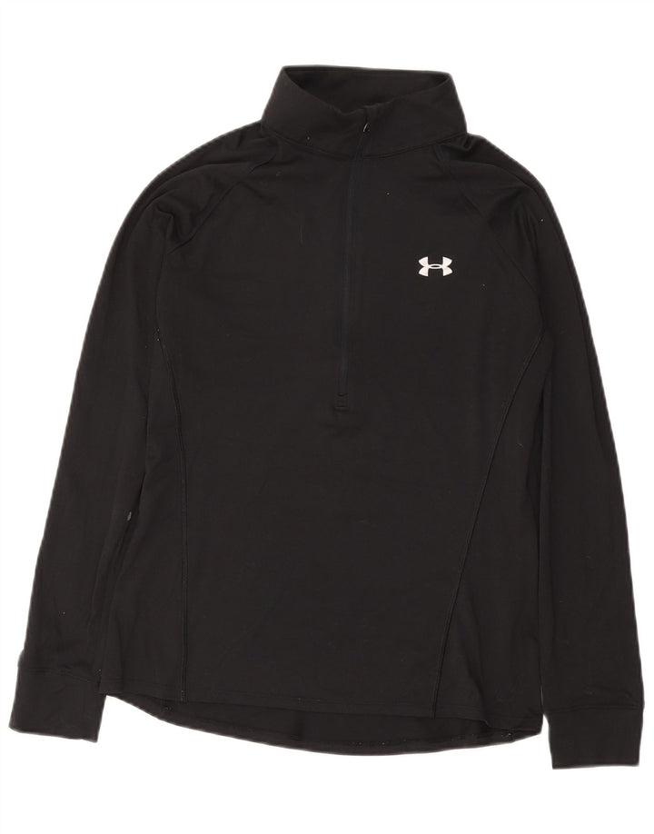 Top de trening UNDER ARMOUR pentru femei, cu fermoar și gât, negru mediu, UK 12